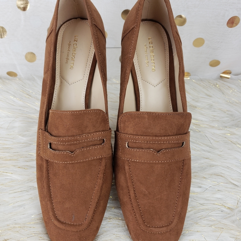 Liz Claiborne Marmara Refined Comfort  Brown Suede Penny Loafers Size 8M - Picture 3 of 12